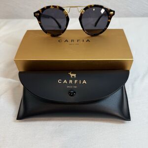 Carfia Polarized Sunglasses With Case Box Tortoise Gold Italy CA5395 Avon Park